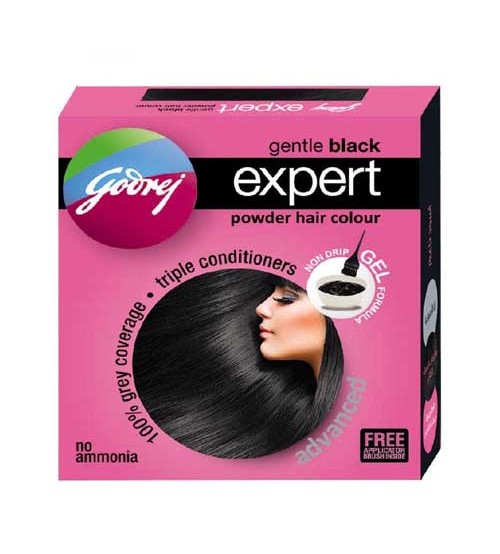 Godrej Natural Black Expert Powder Hair Color 4 Sachet in one Box